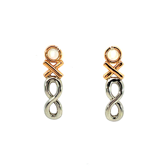 18k White Gold and Rose Gold Infinity Earring Jackets