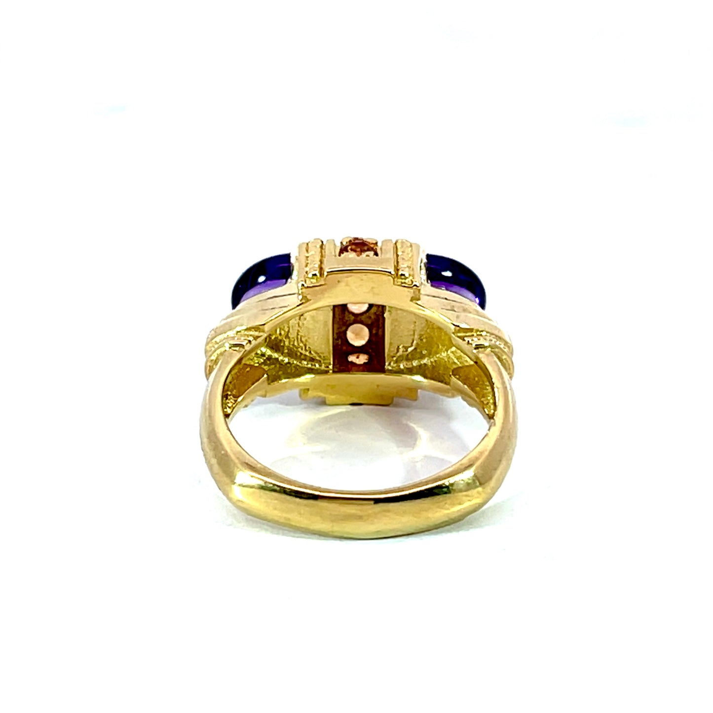 18k Yellow Gold Arch Ring with Amethysts and Citrines