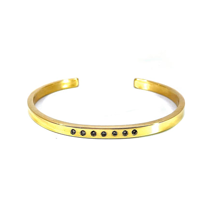 18k Yellow Gold Cuff with Champagne Diamonds