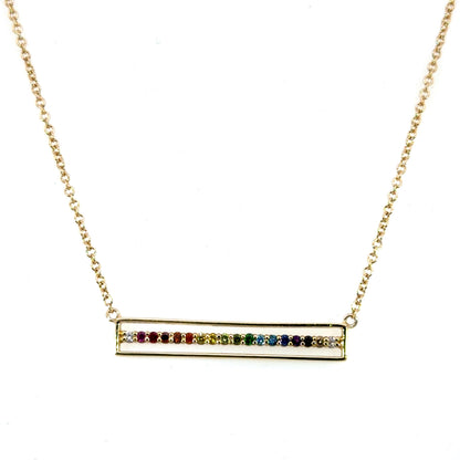 18k Yellow Gold "Equality" Bar Necklace
