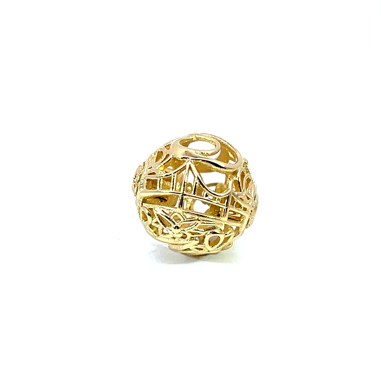 18k Yellow Gold 15mm Greenville Sphere Clasp