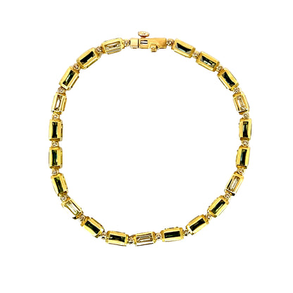 18k Yellow Gold Montana Sapphire and Diamond Bracelet