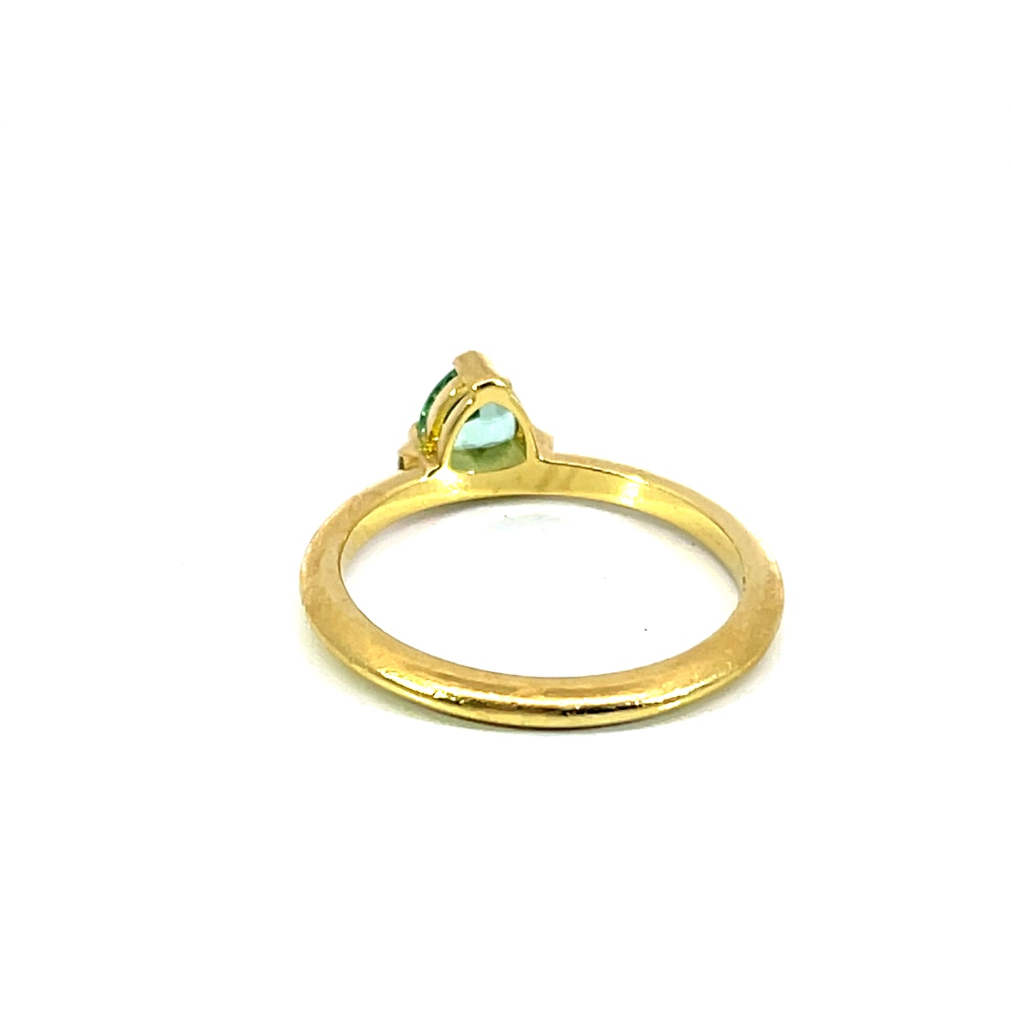 18k Yellow Gold Offset Trillion Tourmaline Ring