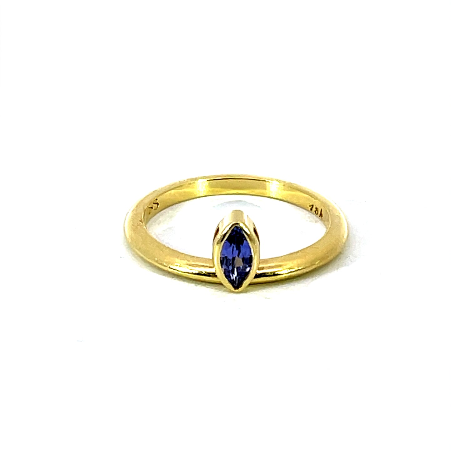 18k Yellow Gold Sapphire Marquise Ring