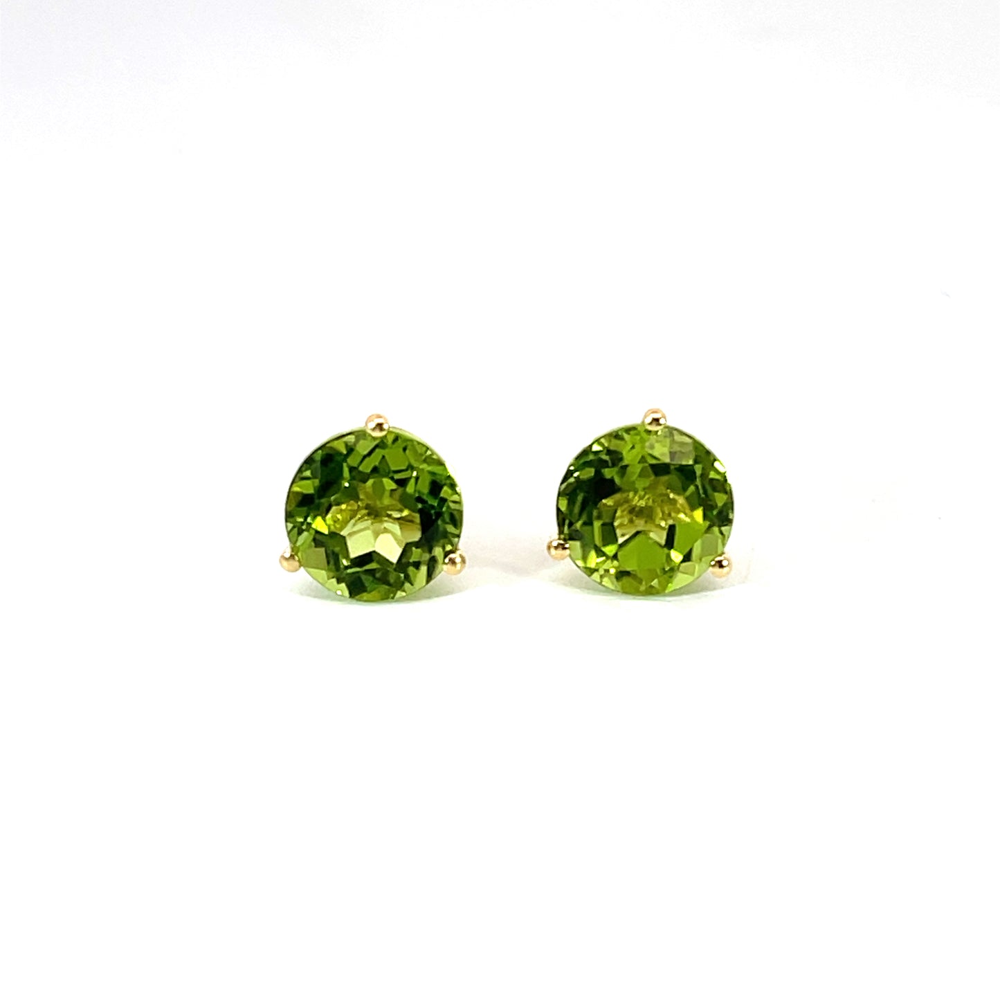 18k Yellow Gold Peridot Martini Head Studs