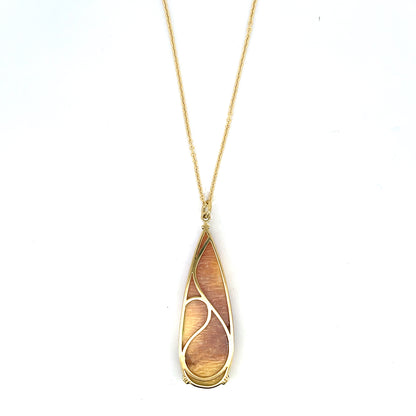 18k Yellow Gold Pendant with Pink and Yellow Quartz