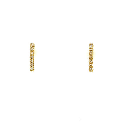 18k Yellow Gold Rose Cut Bar Studs