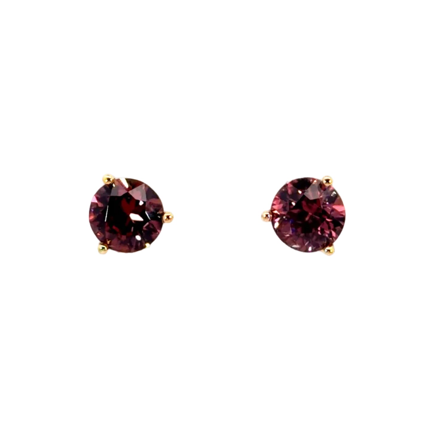 18k Yellow Gold 3.22ct Rose Zircon Martini Head Studs