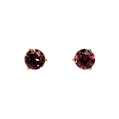 18k Yellow Gold 3.22ct Rose Zircon Martini Head Studs