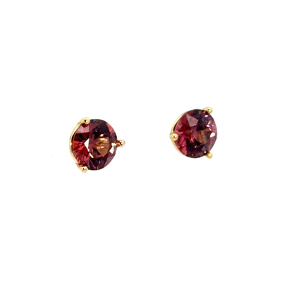 18k Yellow Gold 3.22ct Rose Zircon Martini Head Studs