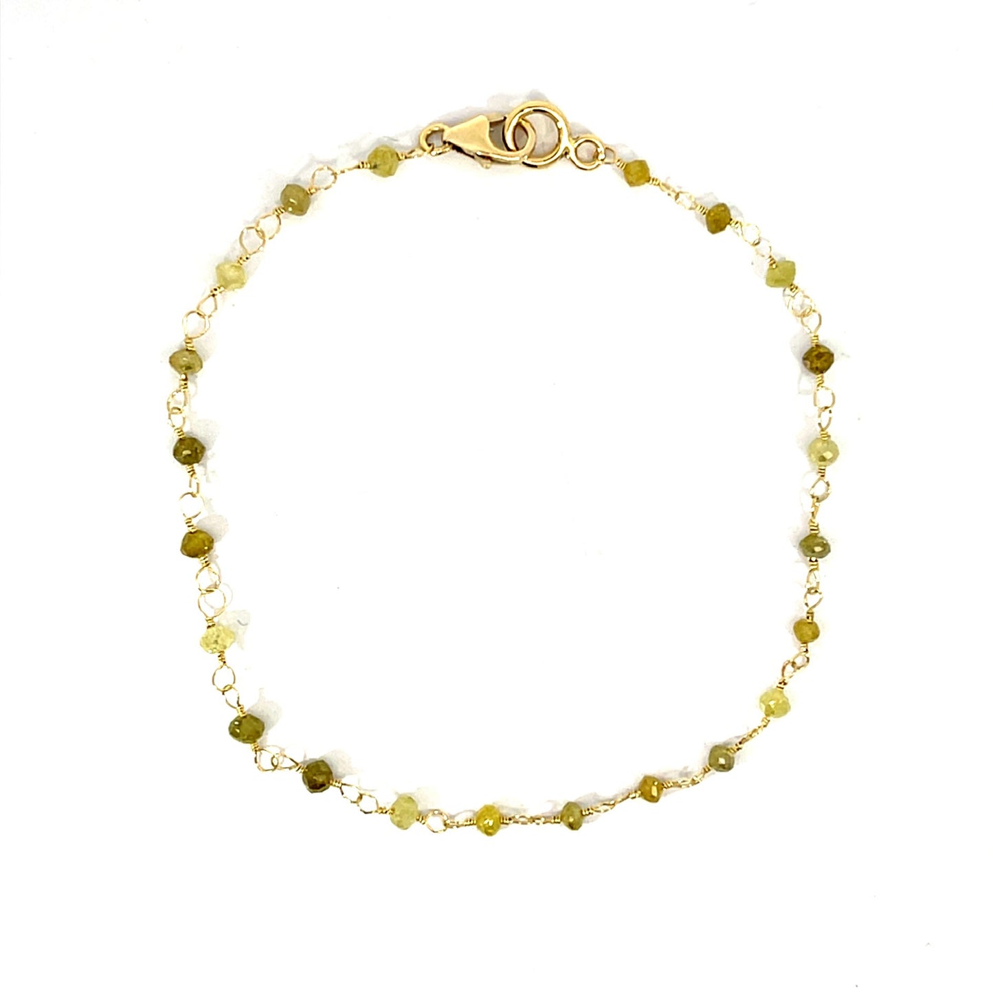 18k Yellow Gold Wire Wrapped Bracelet with Yellow Diamonds