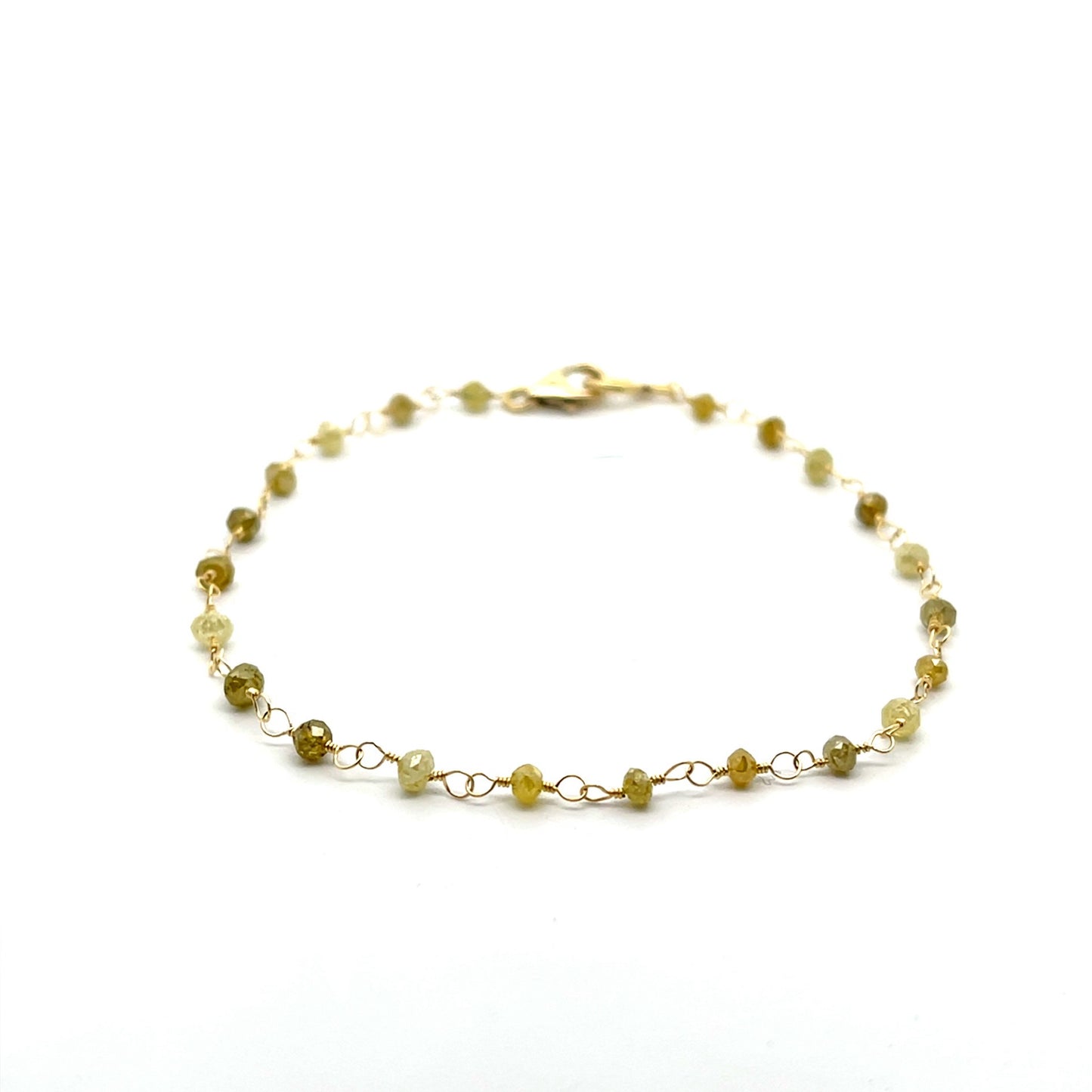 18k Yellow Gold Wire Wrapped Bracelet with Yellow Diamonds