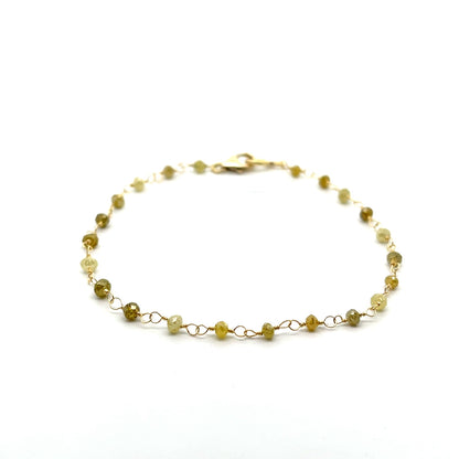 18k Yellow Gold Wire Wrapped Bracelet with Yellow Diamonds