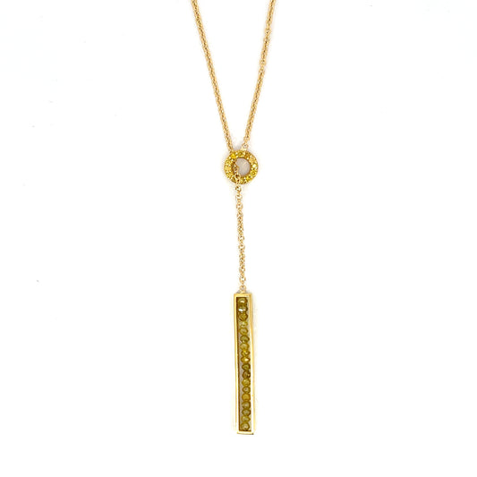 18k Yellow Gold Yellow Diamond Lariat Necklace