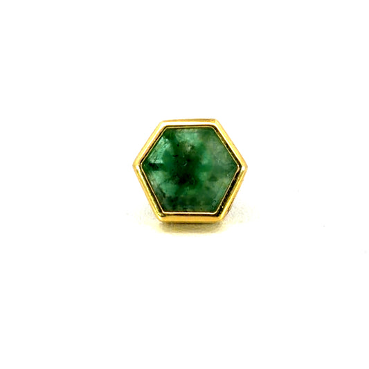 18k Yellow Gold and Emerald Lapel Pin