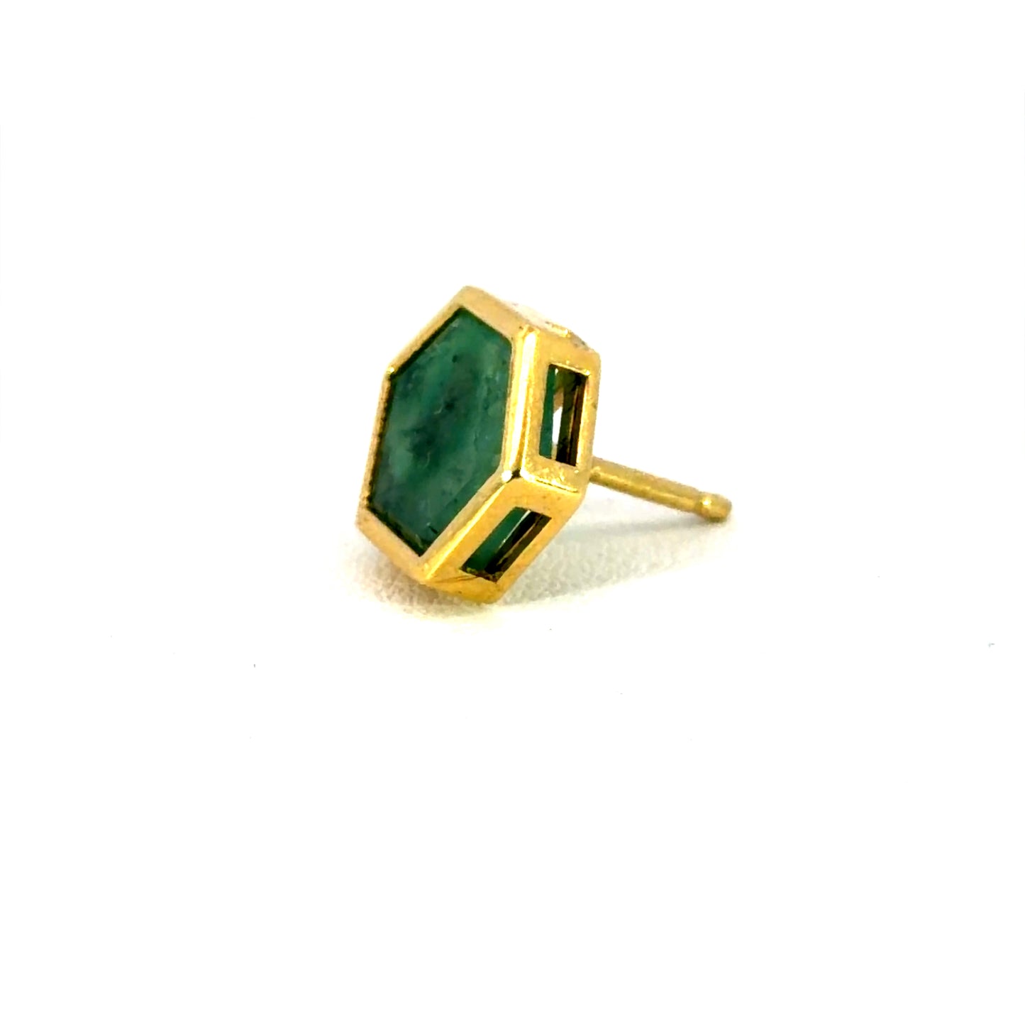 18k Yellow Gold and Emerald Lapel Pin