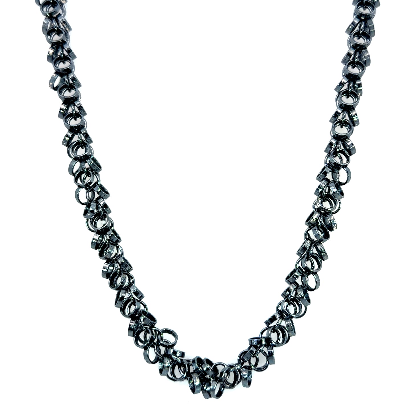 30.5" Oxidized Sterling Silver Confetti Chain