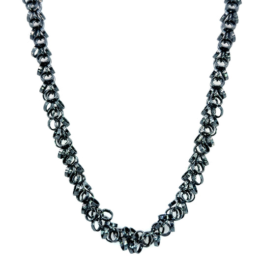30.5" Oxidized Sterling Silver Confetti Chain