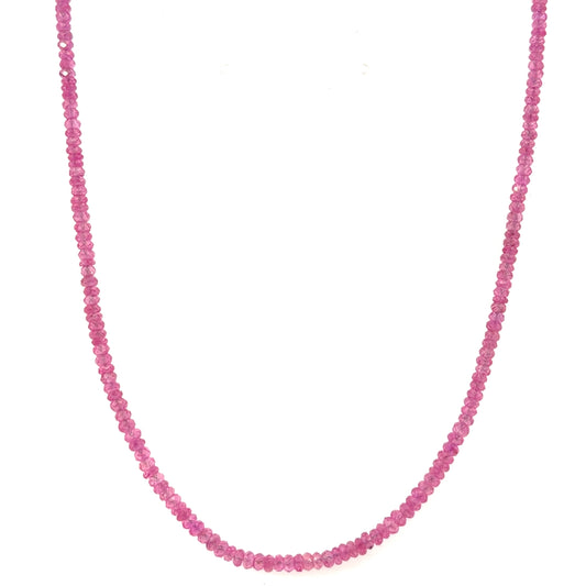 35.77ct Pink Sapphire Strand with Rose Gold Clasp