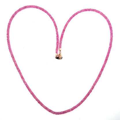 35.77ct Pink Sapphire Strand with Rose Gold Clasp