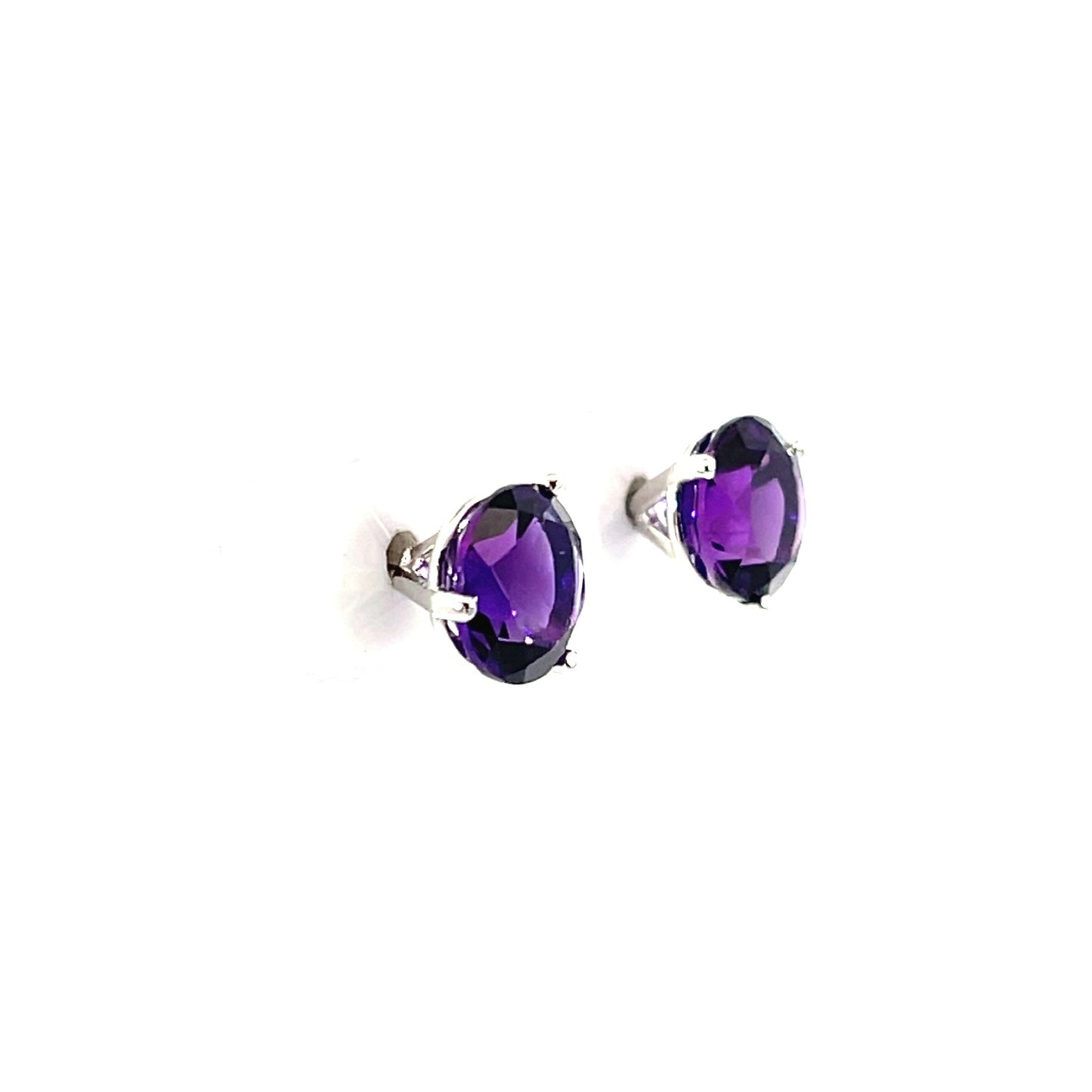 Amethyst Studs with 18k White Gold