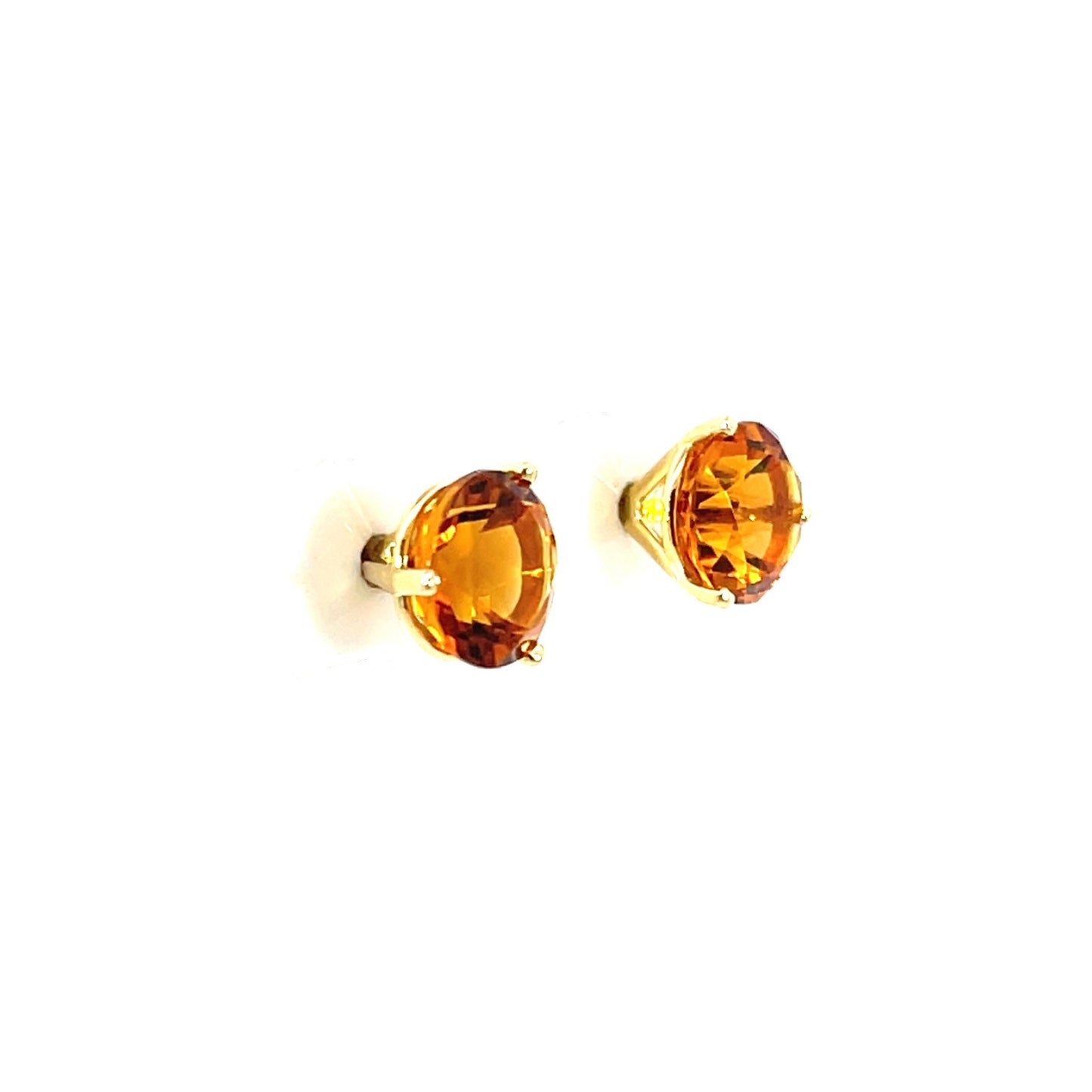 Citrine Studs with 18k Yellow Gold