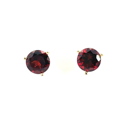 Garnet Studs 18k Yellow Gold