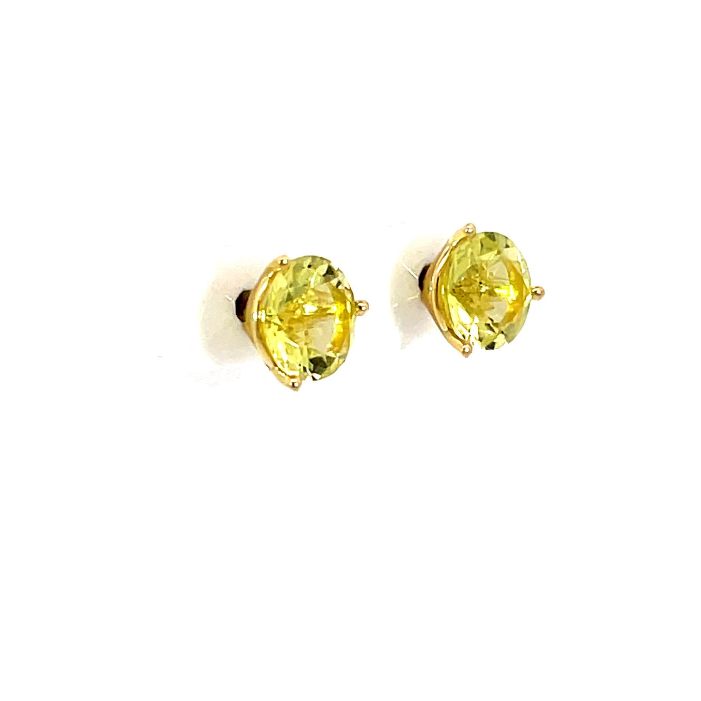 Lemon Quartz Studs with 18k Yellow Gold