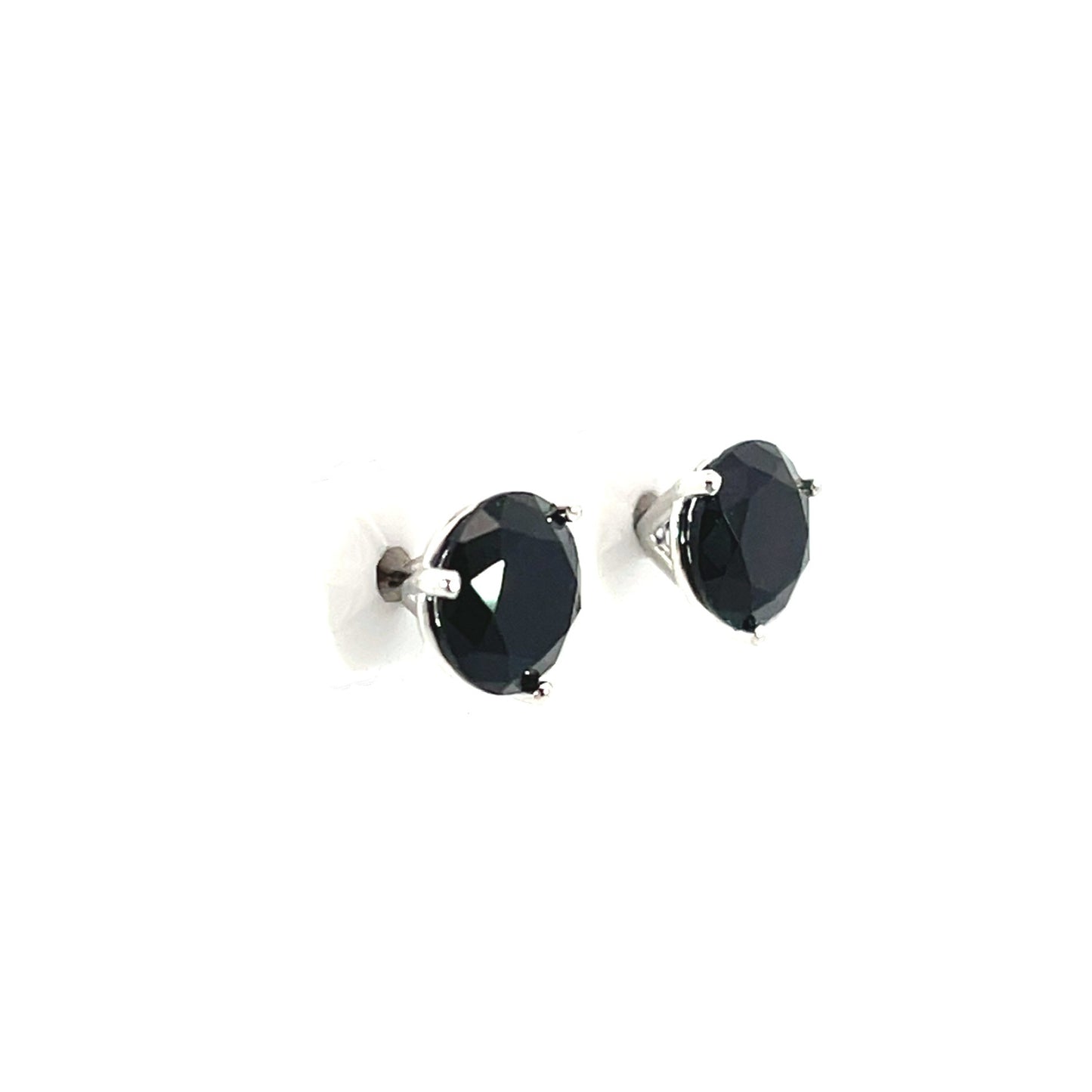 Onyx Studs with 18k White Gold