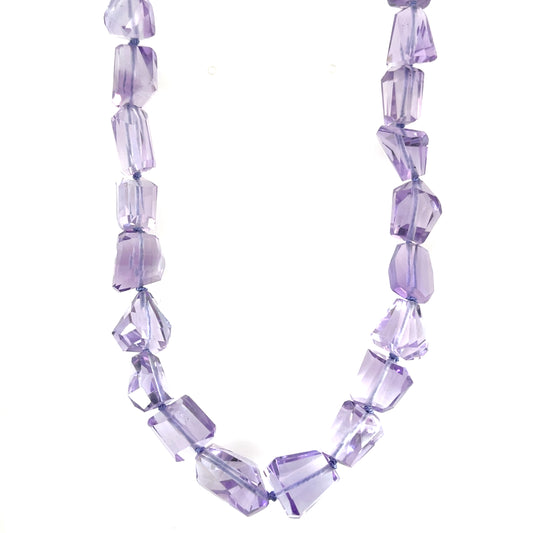 Amethyst Necklace with 18k White Gold Self Clasp