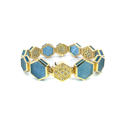 Aqua Hexagon Bracelet