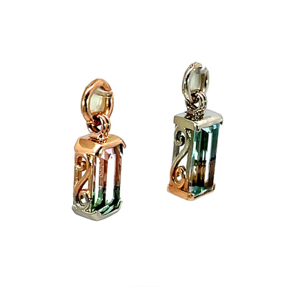 Asymmetrical Bicolor Tourmaline Earring Jackets