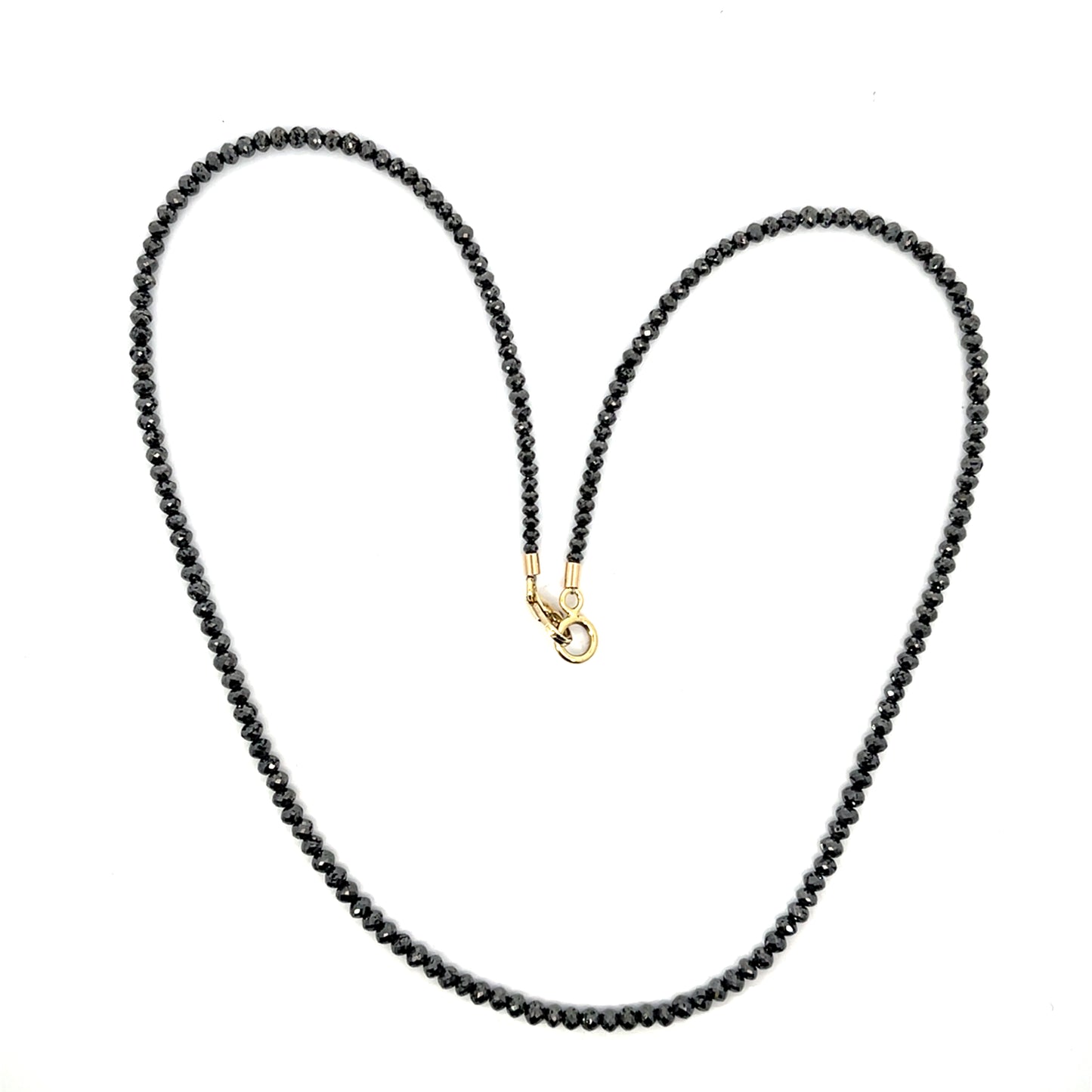 Black Diamond Strand with Yellow Gold Clasp