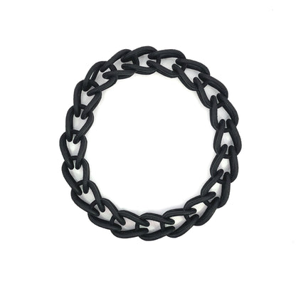 Black Nylon Thin Link Bracelet