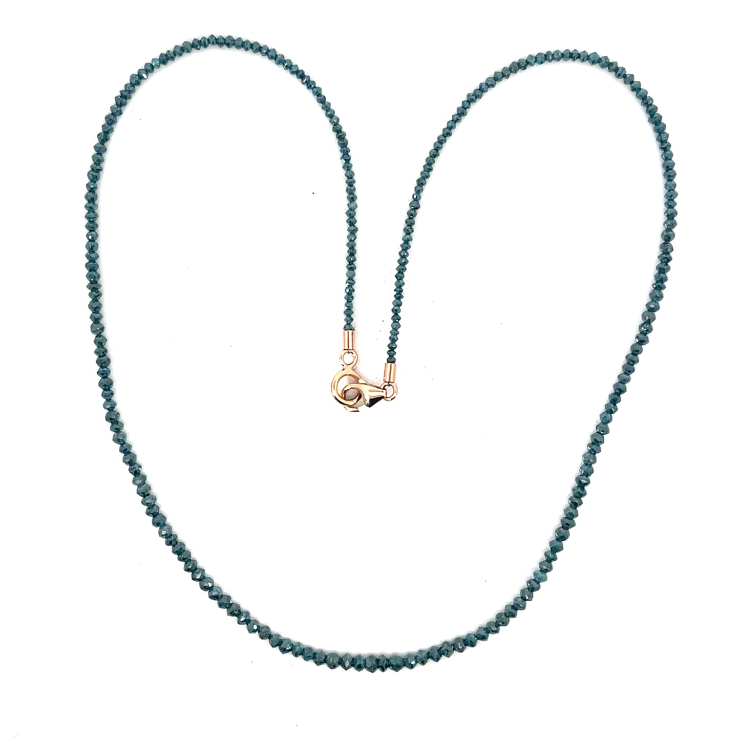 14.94tcw Blue Diamond Necklace with a Rose Gold Clasp