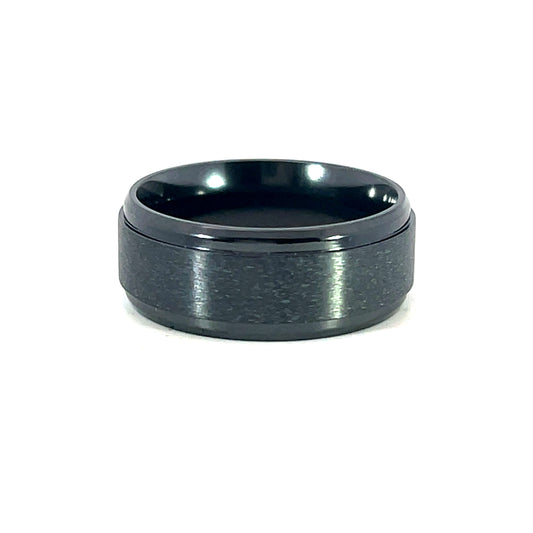 Black Titanium Beveled Step Band
