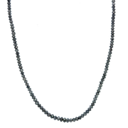 24.88ct Dark Gray Diamond Strand with Yellow Gold Clasp