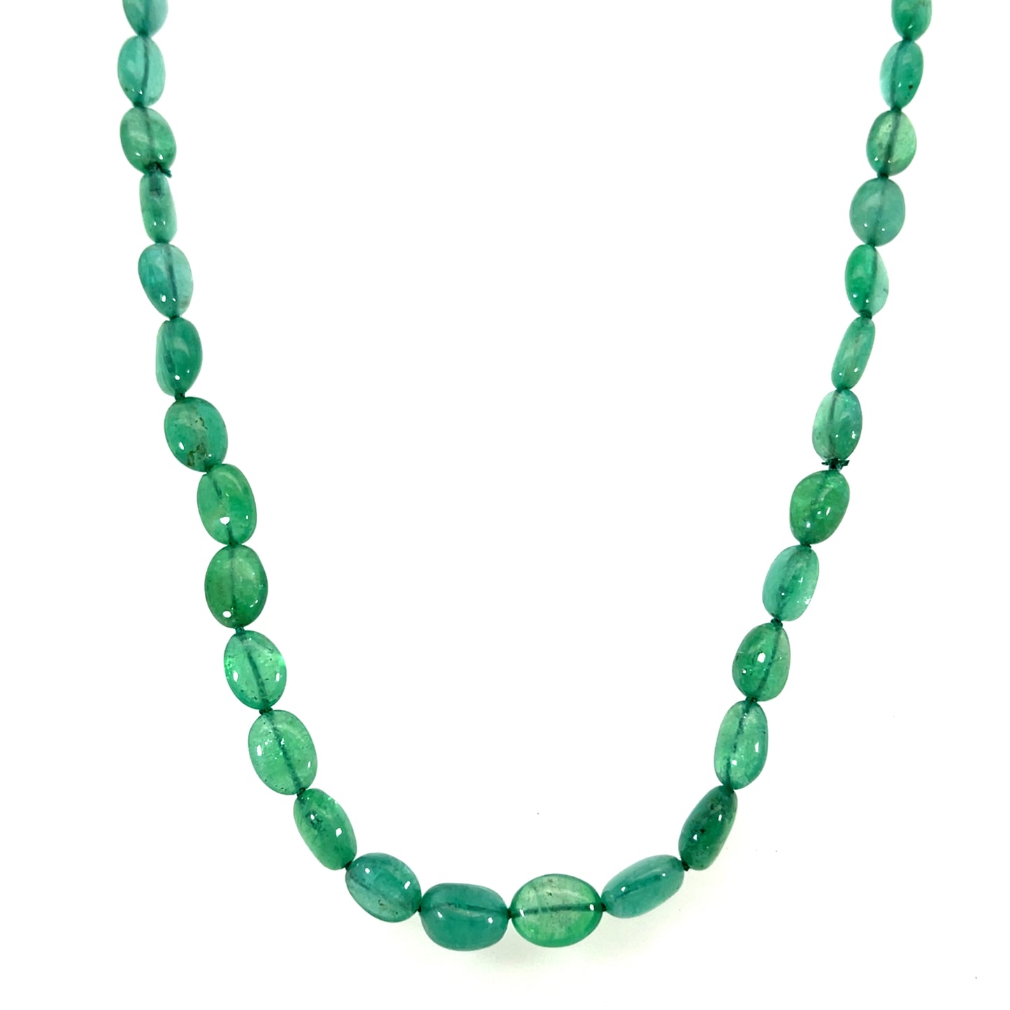 Emerald Necklace with a Yellow Gold Clasp