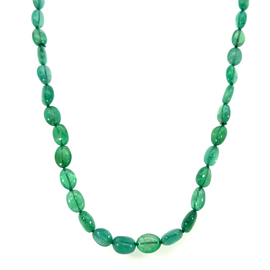 Emerald Necklace with a Yellow Gold Clasp