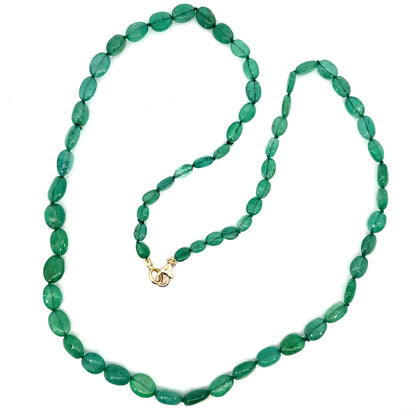 Emerald Necklace with a Yellow Gold Clasp