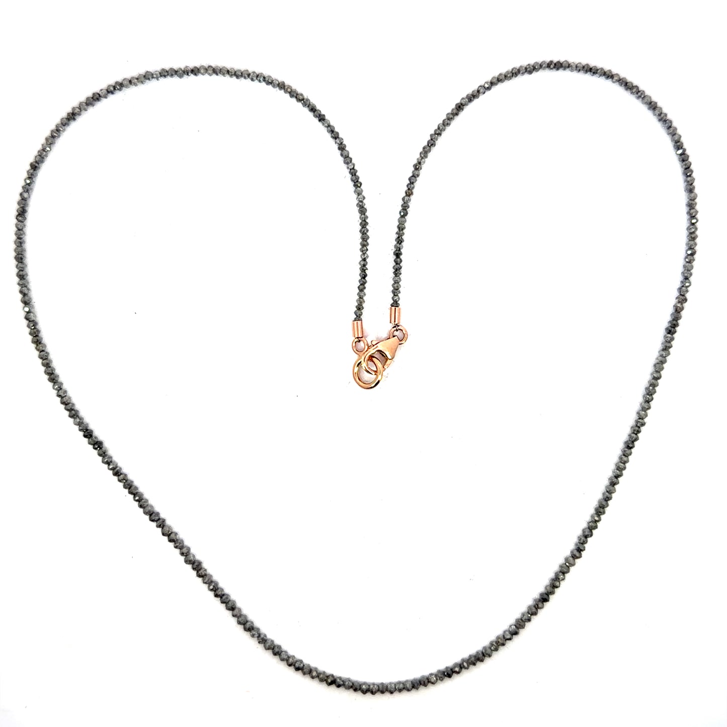 11.66ct Gray Diamond Necklace with Rose Gold Clasp