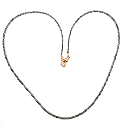 11.66ct Gray Diamond Necklace with Rose Gold Clasp