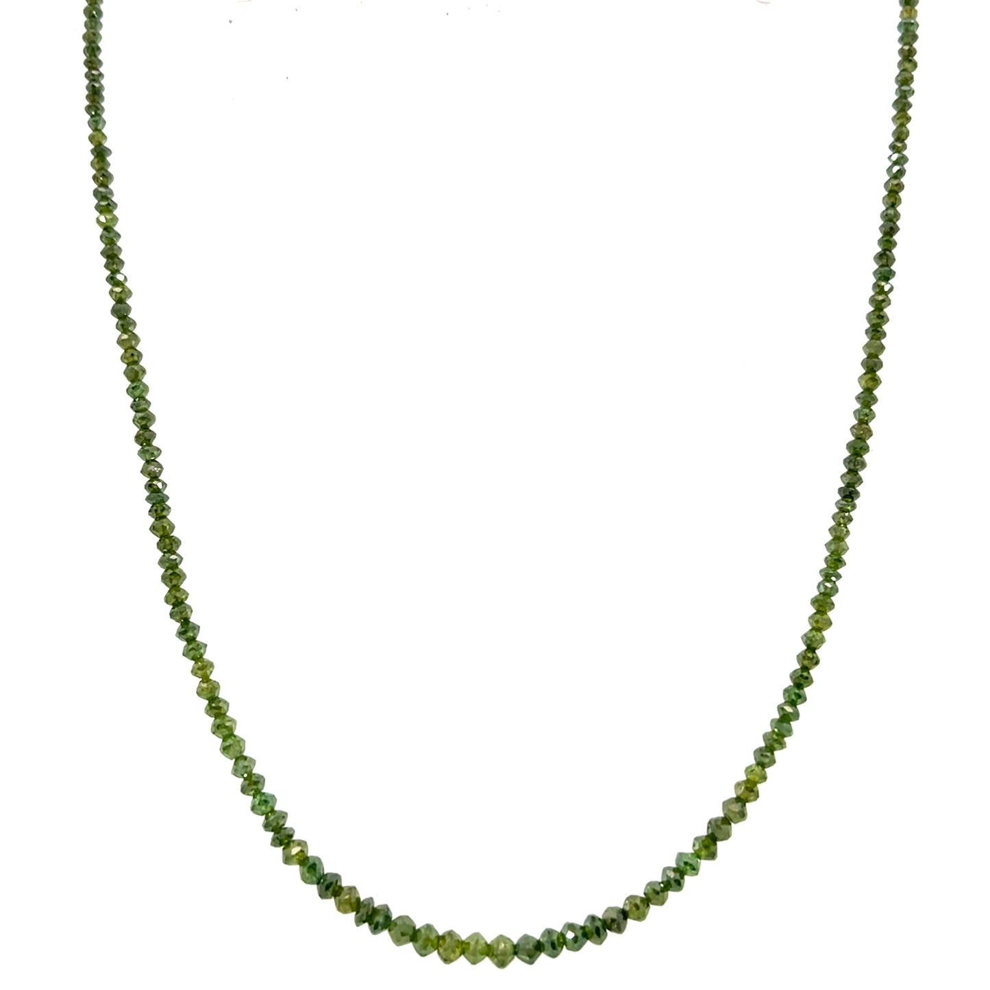 Green Diamond Necklace with a Rose Gold Clasp