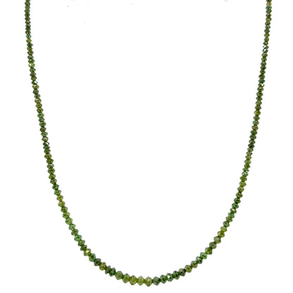 Green Diamond Necklace with a Rose Gold Clasp