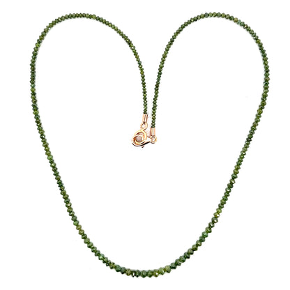 Green Diamond Necklace with a Rose Gold Clasp