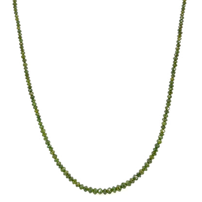 Green Diamond Necklace with a Yellow Gold Clasp