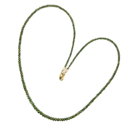Green Diamond Necklace with a Yellow Gold Clasp