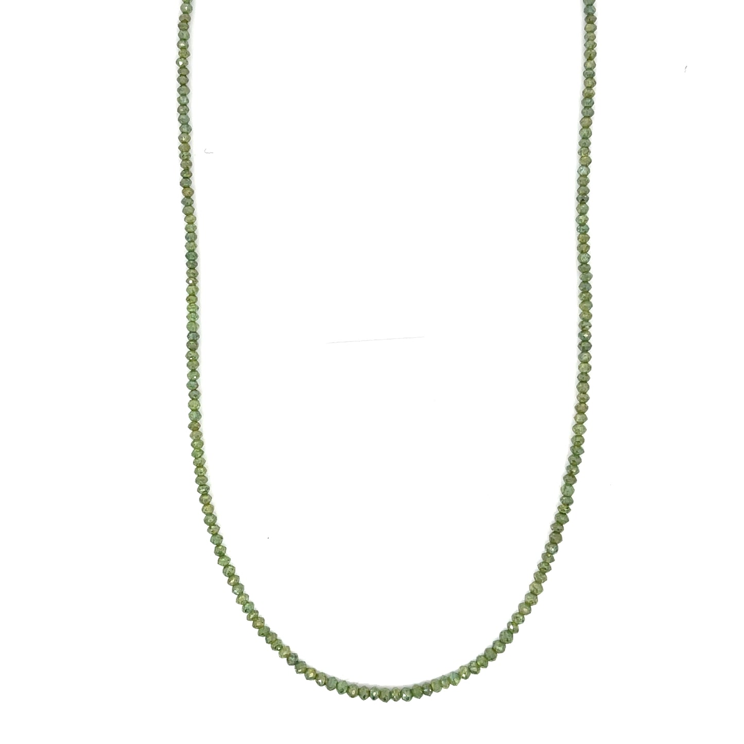 Green Diamond Strand with 18k Yellow Gold Clasp