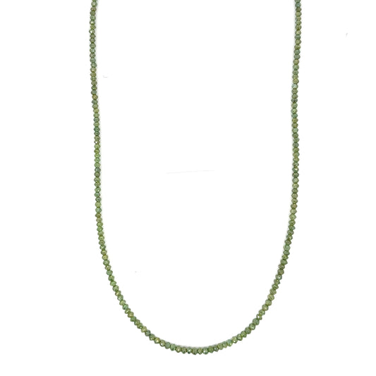 Green Diamond Strand with 18k Yellow Gold Clasp