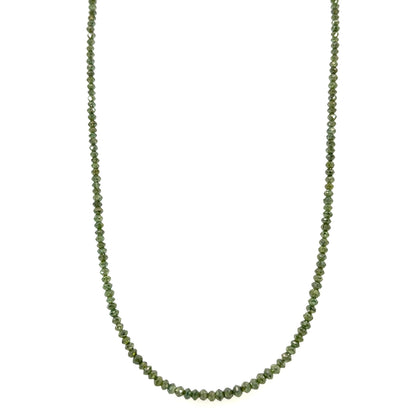 Green Diamond Necklace with a Yellow Gold Clasp